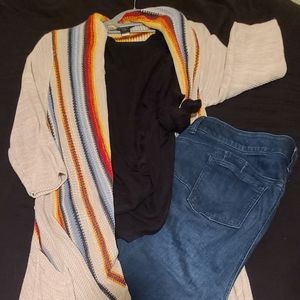 Striped sharkbite cardigan